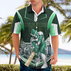 Personalised Melbourne Stars Cricket Mascot Skyline Hawaiian Shirt Comic Style Superhero Mascot Fan Art Graphic