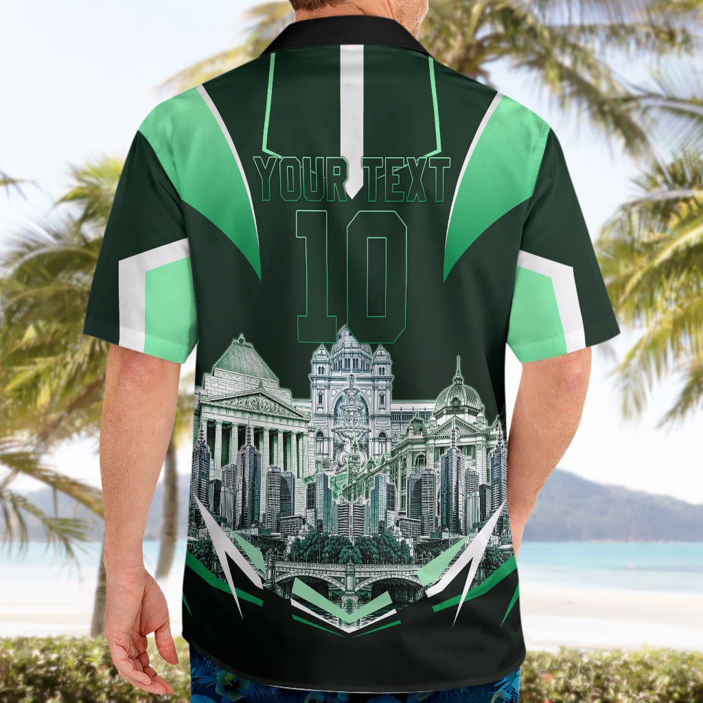 Personalised Melbourne Stars Cricket Mascot Skyline Hawaiian Shirt Comic Style Superhero Mascot Fan Art Graphic