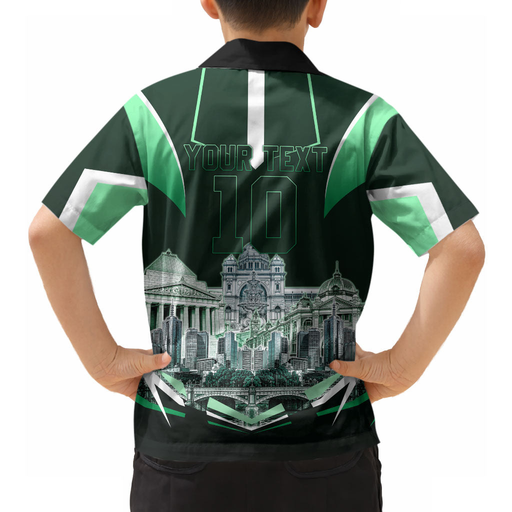 Personalised Melbourne Stars Cricket Mascot Skyline Hawaiian Shirt Comic Style Superhero Mascot Fan Art Graphic