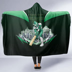 Personalised Melbourne Stars Cricket Mascot Skyline Hooded Blanket Comic Style Superhero Mascot Fan Art Graphic