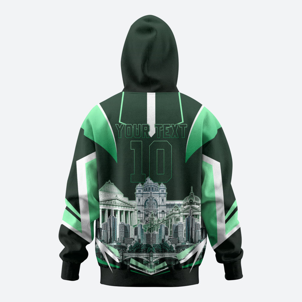 Personalised Melbourne Stars Cricket Mascot Skyline Hoodie Comic Style Superhero Mascot Fan Art Graphic