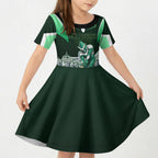 Personalised Melbourne Stars Cricket Mascot Skyline Kid Short Sleeve Dress Comic Style Superhero Mascot Fan Art Graphic