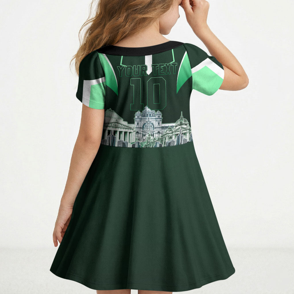 Personalised Melbourne Stars Cricket Mascot Skyline Kid Short Sleeve Dress Comic Style Superhero Mascot Fan Art Graphic