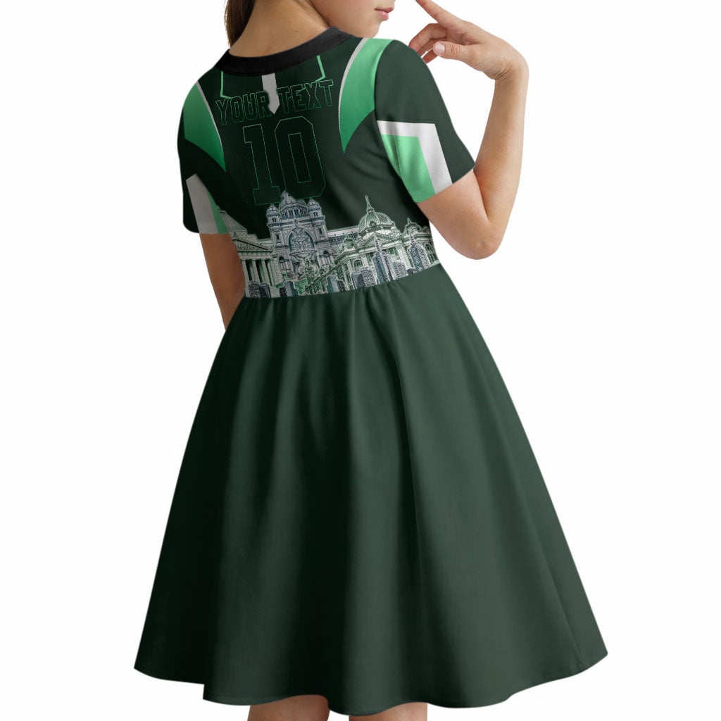 Personalised Melbourne Stars Cricket Mascot Skyline Kid Short Sleeve Dress Comic Style Superhero Mascot Fan Art Graphic