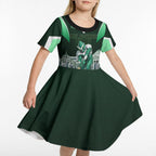 Personalised Melbourne Stars Cricket Mascot Skyline Kid Short Sleeve Dress Comic Style Superhero Mascot Fan Art Graphic