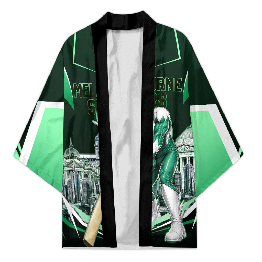 Personalised Melbourne Stars Cricket Mascot Skyline Kimono Comic Style Superhero Mascot Fan Art Graphic