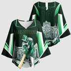 Personalised Melbourne Stars Cricket Mascot Skyline Kimono Sleeve Blouse Comic Style Superhero Mascot Fan Art Graphic