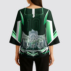 Personalised Melbourne Stars Cricket Mascot Skyline Kimono Sleeve Blouse Comic Style Superhero Mascot Fan Art Graphic