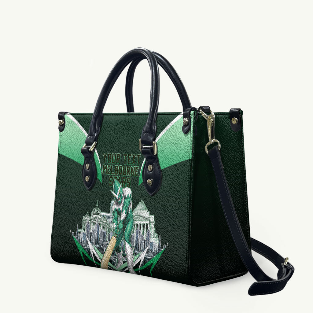 Personalised Melbourne Stars Cricket Mascot Skyline Leather Bag Comic Style Superhero Mascot Fan Art Graphic
