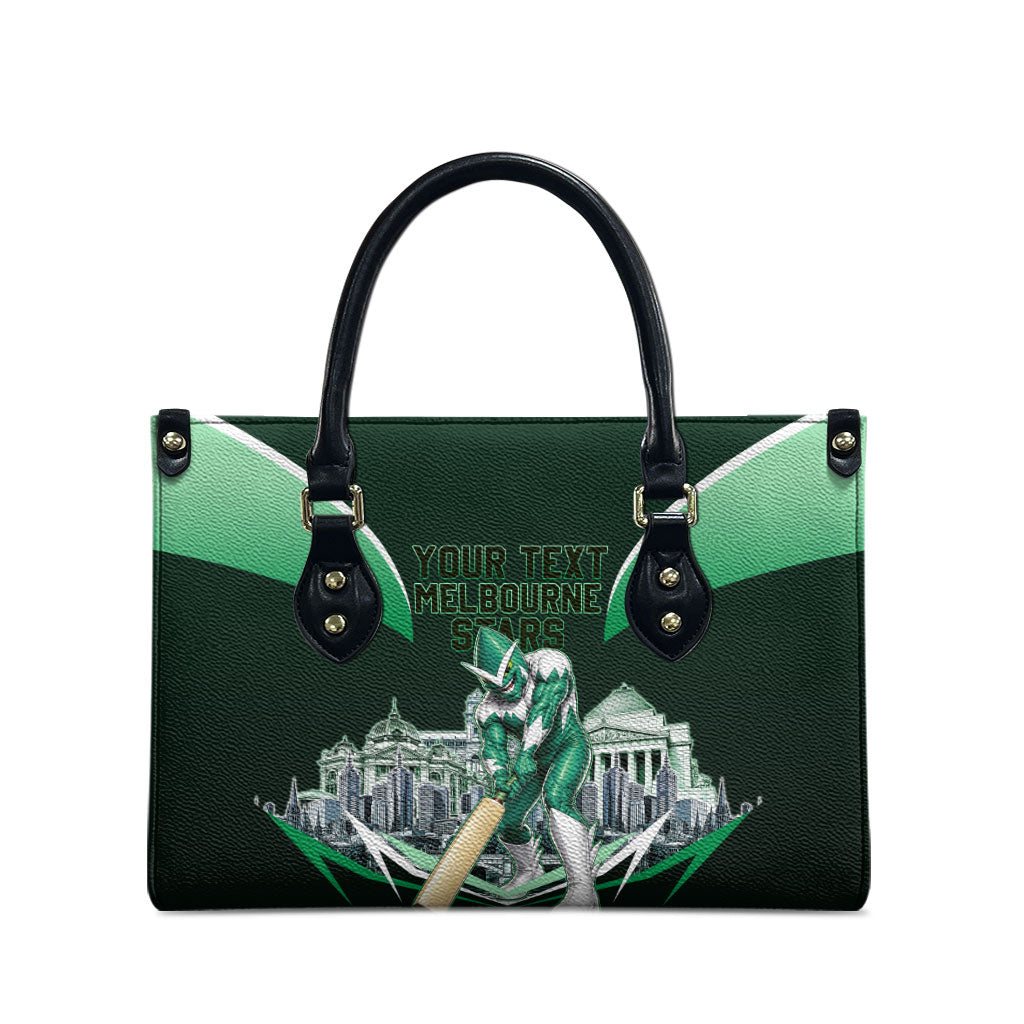 Personalised Melbourne Stars Cricket Mascot Skyline Leather Bag Comic Style Superhero Mascot Fan Art Graphic