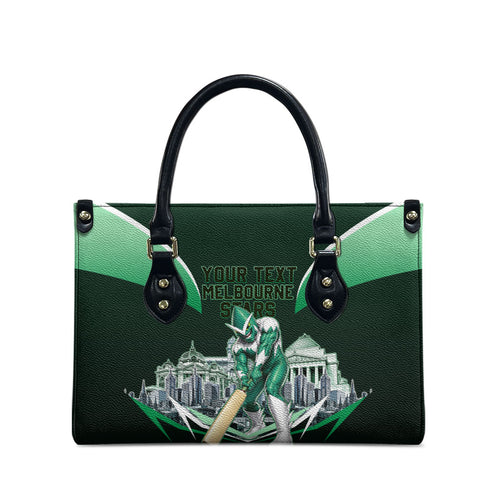 Personalised Melbourne Stars Cricket Mascot Skyline Leather Bag Comic Style Superhero Mascot Fan Art Graphic