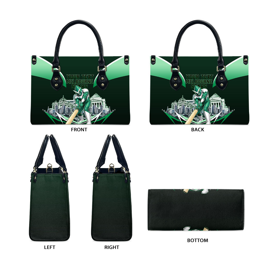 Personalised Melbourne Stars Cricket Mascot Skyline Leather Bag Comic Style Superhero Mascot Fan Art Graphic