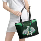 Personalised Melbourne Stars Cricket Mascot Skyline Leather Tote Bag Comic Style Superhero Mascot Fan Art Graphic