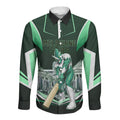 Personalised Melbourne Stars Cricket Mascot Skyline Long Sleeve Button Shirt Comic Style Superhero Mascot Fan Art Graphic
