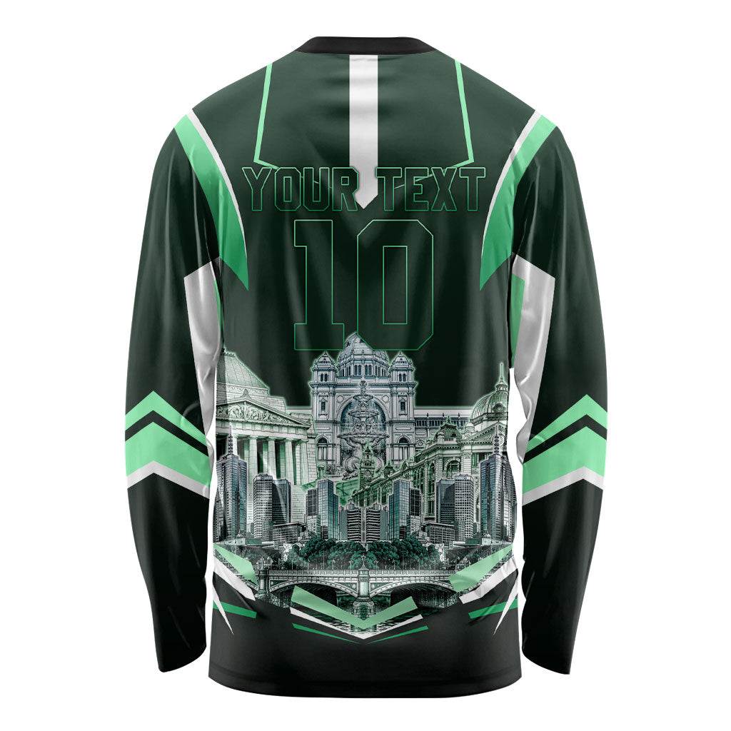 Personalised Melbourne Stars Cricket Mascot Skyline Long Sleeve Shirt Comic Style Superhero Mascot Fan Art Graphic