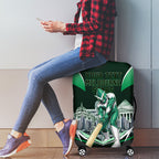 Personalised Melbourne Stars Cricket Mascot Skyline Luggage Cover Comic Style Superhero Mascot Fan Art Graphic