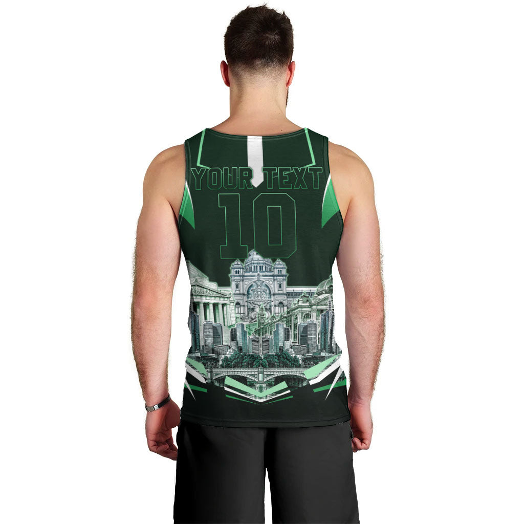 Personalised Melbourne Stars Cricket Mascot Skyline Men Tank Top Comic Style Superhero Mascot Fan Art Graphic