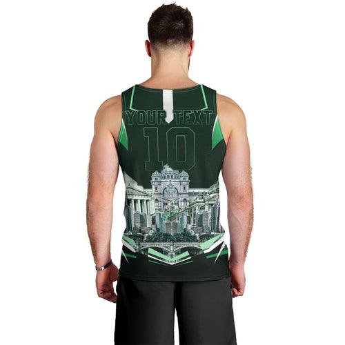 Personalised Melbourne Stars Cricket Mascot Skyline Men Tank Top Comic Style Superhero Mascot Fan Art Graphic