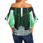 Personalised Melbourne Stars Cricket Mascot Skyline Off Shoulder Wrap Waist Top Comic Style Superhero Mascot Fan Art Graphic