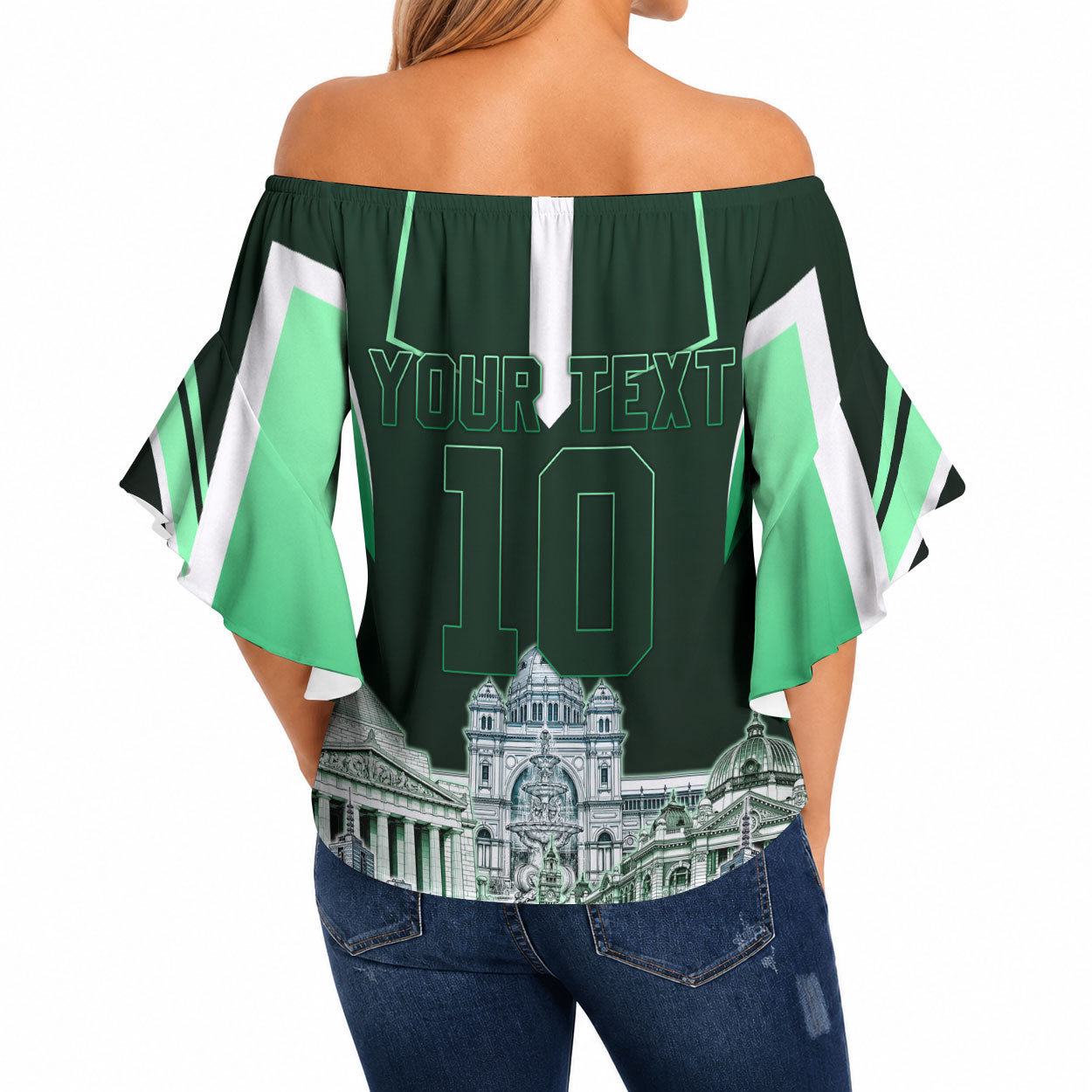 Personalised Melbourne Stars Cricket Mascot Skyline Off Shoulder Wrap Waist Top Comic Style Superhero Mascot Fan Art Graphic