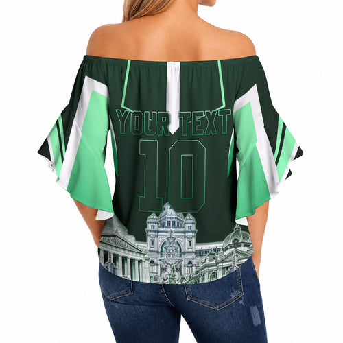 Personalised Melbourne Stars Cricket Mascot Skyline Off Shoulder Wrap Waist Top Comic Style Superhero Mascot Fan Art Graphic