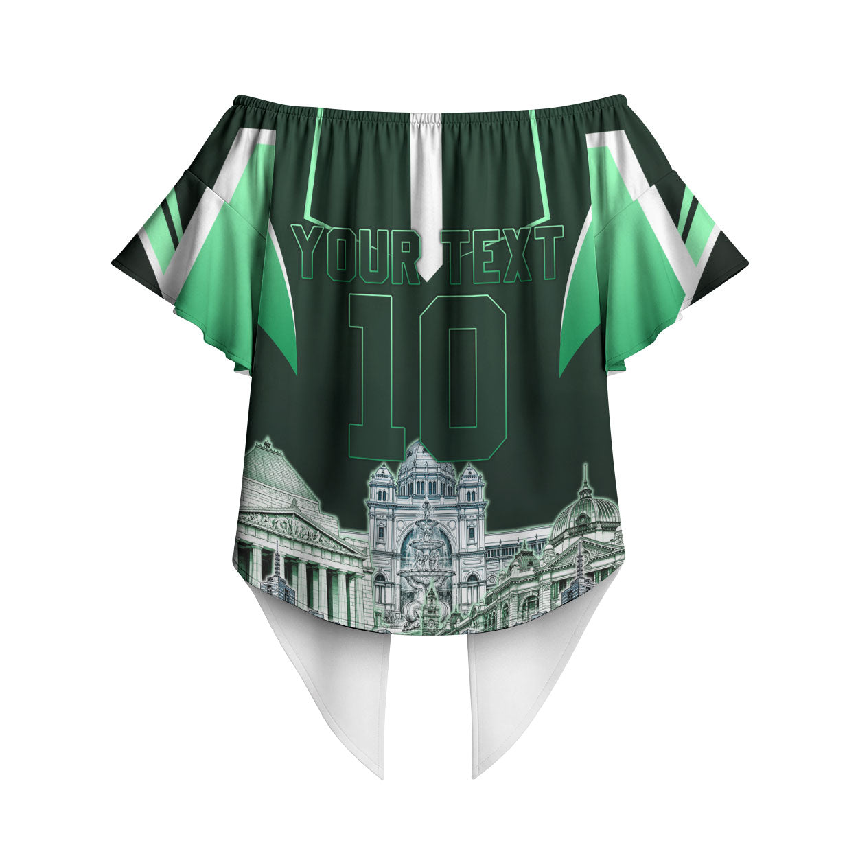Personalised Melbourne Stars Cricket Mascot Skyline Off Shoulder Wrap Waist Top Comic Style Superhero Mascot Fan Art Graphic