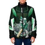 Personalised Melbourne Stars Cricket Mascot Skyline Padded Jacket Comic Style Superhero Mascot Fan Art Graphic