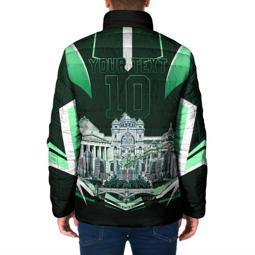 Personalised Melbourne Stars Cricket Mascot Skyline Padded Jacket Comic Style Superhero Mascot Fan Art Graphic