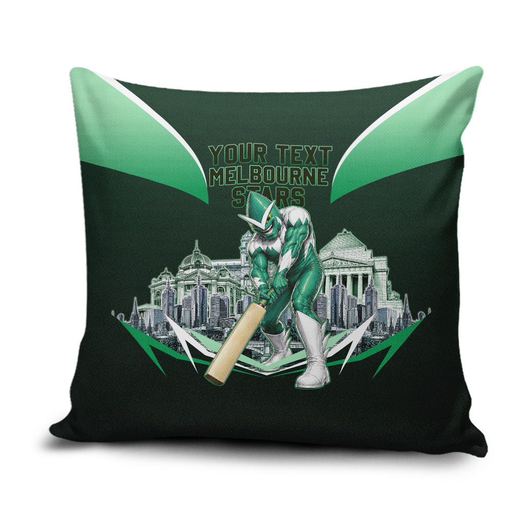 Personalised Melbourne Stars Cricket Mascot Skyline Pillow Cover Comic Style Superhero Mascot Fan Art Graphic