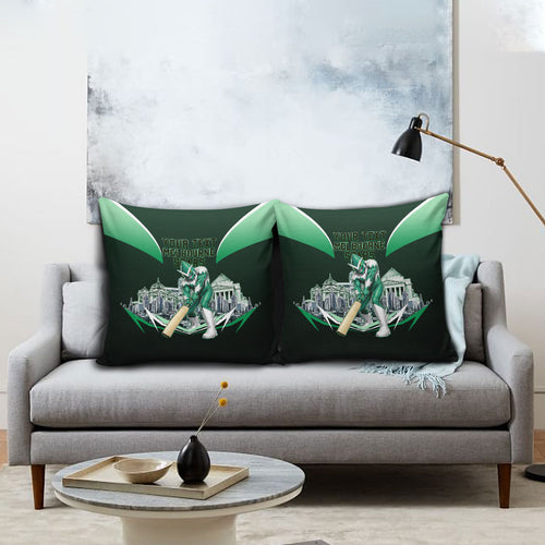 Personalised Melbourne Stars Cricket Mascot Skyline Pillow Cover Comic Style Superhero Mascot Fan Art Graphic