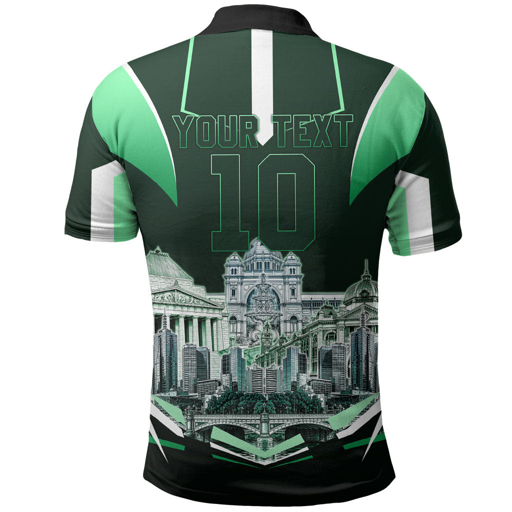 Personalised Melbourne Stars Cricket Mascot Skyline Polo Shirt Comic Style Superhero Mascot Fan Art Graphic