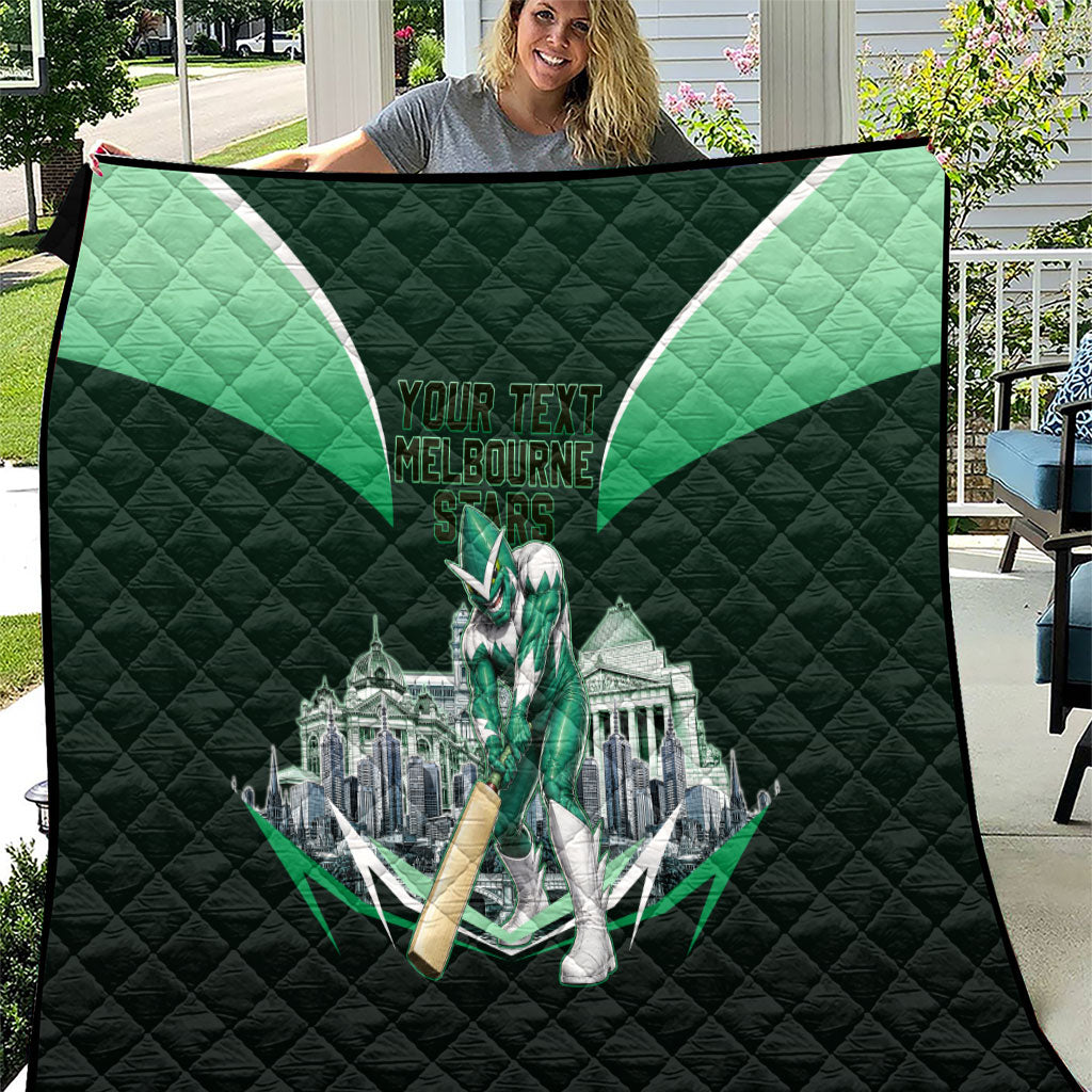 Personalised Melbourne Stars Cricket Mascot Skyline Quilt Comic Style Superhero Mascot Fan Art Graphic