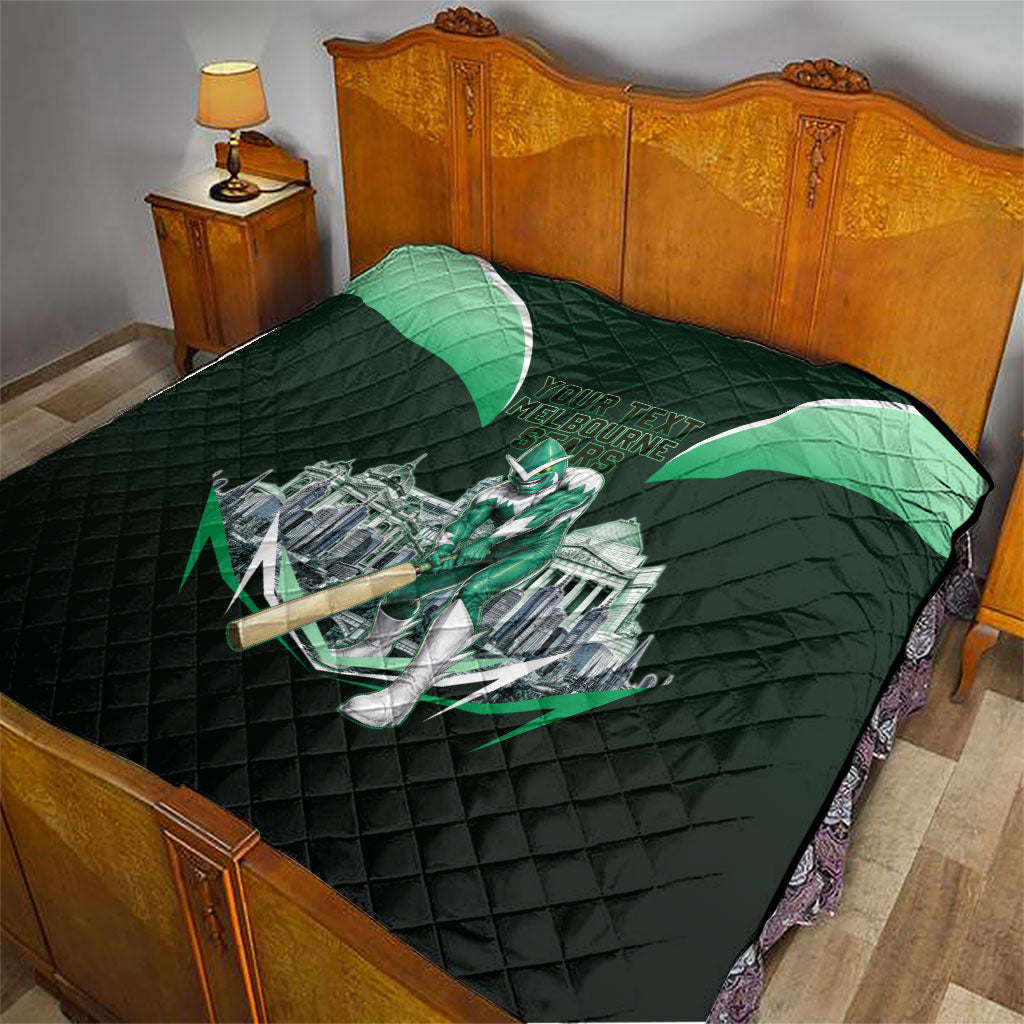 Personalised Melbourne Stars Cricket Mascot Skyline Quilt Comic Style Superhero Mascot Fan Art Graphic