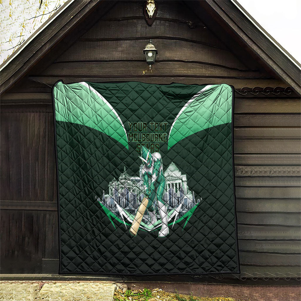 Personalised Melbourne Stars Cricket Mascot Skyline Quilt Comic Style Superhero Mascot Fan Art Graphic