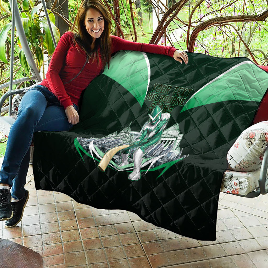 Personalised Melbourne Stars Cricket Mascot Skyline Quilt Comic Style Superhero Mascot Fan Art Graphic