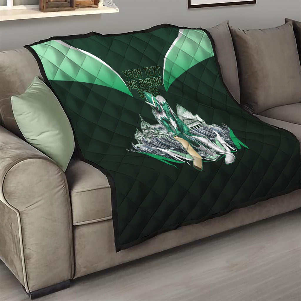 Personalised Melbourne Stars Cricket Mascot Skyline Quilt Comic Style Superhero Mascot Fan Art Graphic
