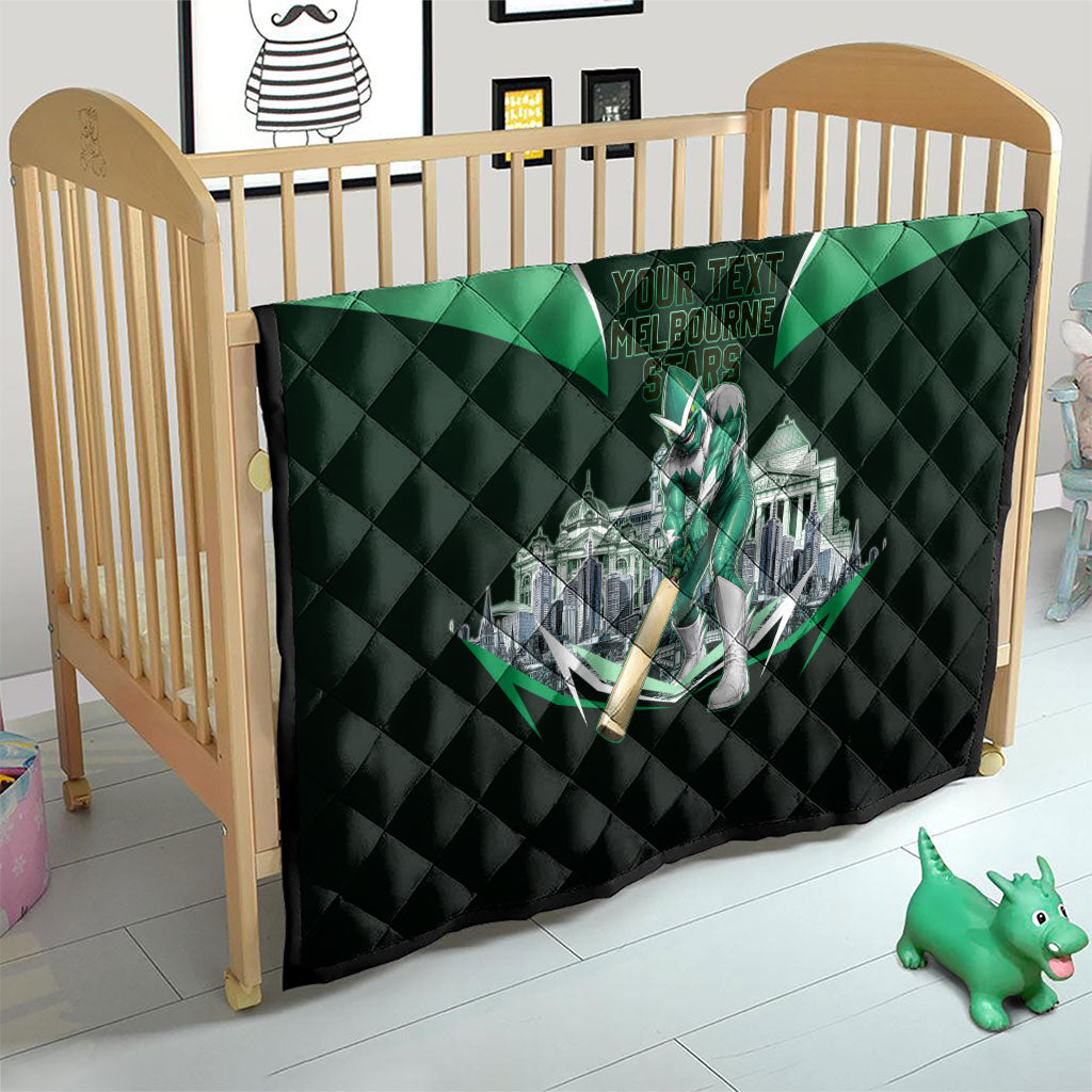 Personalised Melbourne Stars Cricket Mascot Skyline Quilt Comic Style Superhero Mascot Fan Art Graphic