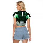 Personalised Melbourne Stars Cricket Mascot Skyline Raglan Cropped T Shirt Comic Style Superhero Mascot Fan Art Graphic