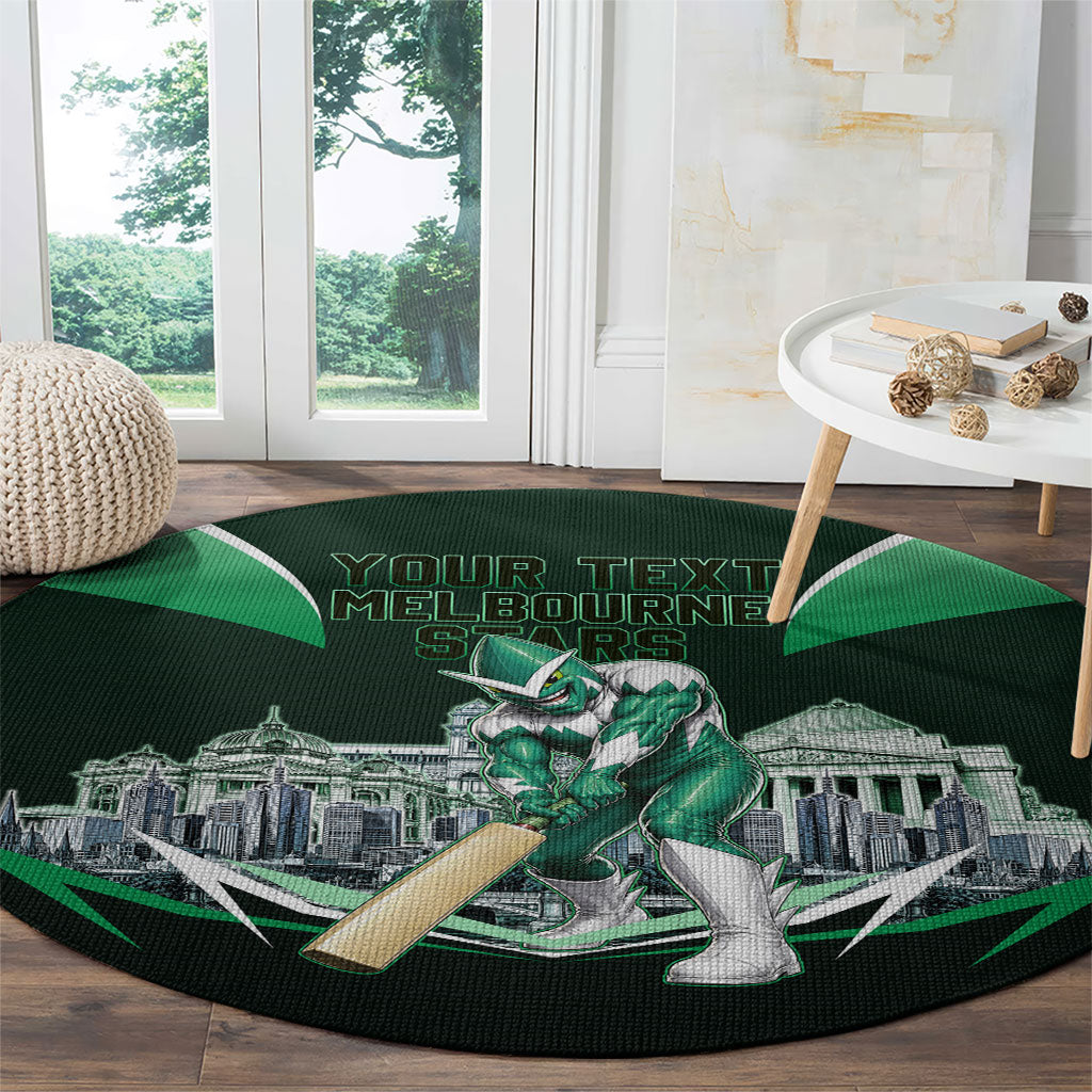 Personalised Melbourne Stars Cricket Mascot Skyline Round Carpet Comic Style Superhero Mascot Fan Art Graphic