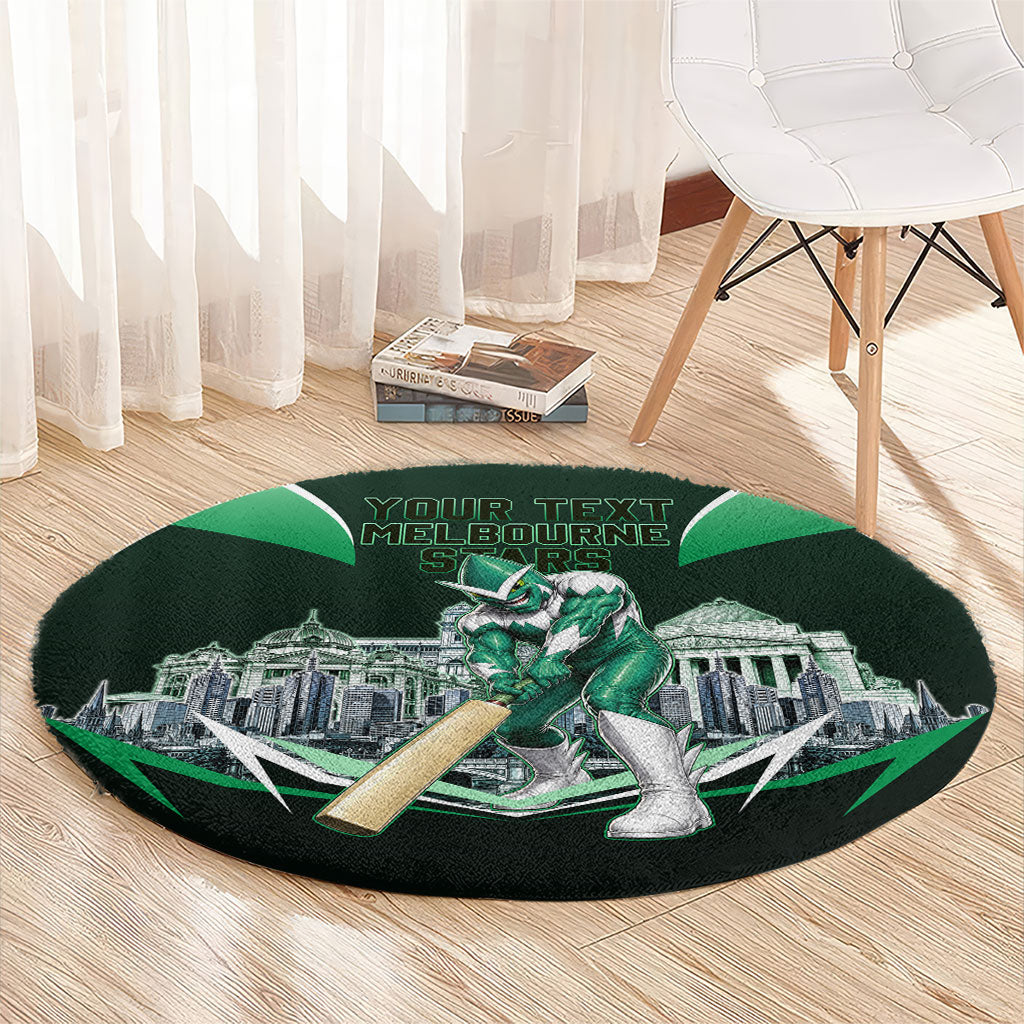 Personalised Melbourne Stars Cricket Mascot Skyline Round Carpet Comic Style Superhero Mascot Fan Art Graphic