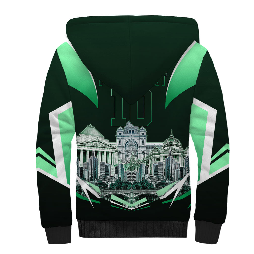 Personalised Melbourne Stars Cricket Mascot Skyline Sherpa Hoodie Comic Style Superhero Mascot Fan Art Graphic