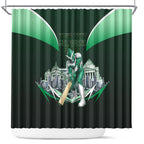 Personalised Melbourne Stars Cricket Mascot Skyline Shower Curtain Comic Style Superhero Mascot Fan Art Graphic