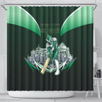 Personalised Melbourne Stars Cricket Mascot Skyline Shower Curtain Comic Style Superhero Mascot Fan Art Graphic