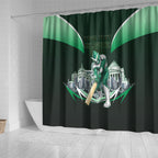 Personalised Melbourne Stars Cricket Mascot Skyline Shower Curtain Comic Style Superhero Mascot Fan Art Graphic