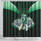 Personalised Melbourne Stars Cricket Mascot Skyline Shower Curtain Comic Style Superhero Mascot Fan Art Graphic