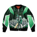 Personalised Melbourne Stars Cricket Mascot Skyline Sleeve Zip Bomber Jacket Comic Style Superhero Mascot Fan Art Graphic