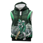Personalised Melbourne Stars Cricket Mascot Skyline Sleeveless Hoodie Comic Style Superhero Mascot Fan Art Graphic