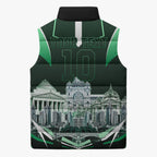 Personalised Melbourne Stars Cricket Mascot Skyline Sleeveless Puffer Jacket Comic Style Superhero Mascot Fan Art Graphic