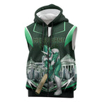 Personalised Melbourne Stars Cricket Mascot Skyline Sleeveless Zip Hoodie Comic Style Superhero Mascot Fan Art Graphic