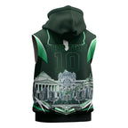 Personalised Melbourne Stars Cricket Mascot Skyline Sleeveless Zip Hoodie Comic Style Superhero Mascot Fan Art Graphic